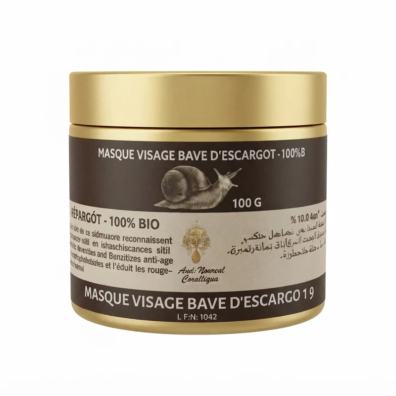 Masque visage Bave Escargot 100g | Soin réparateur peaux abîmées – Maroc