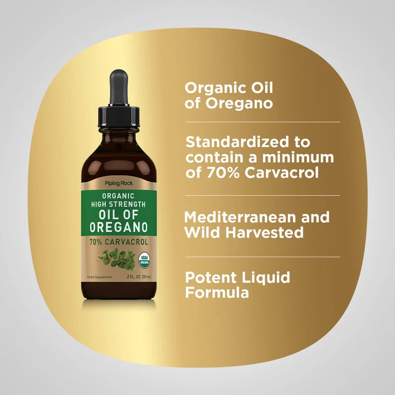 Oil of Oregano High Strength (Organic), 2 fl oz (59 mL) Dropper Bottle