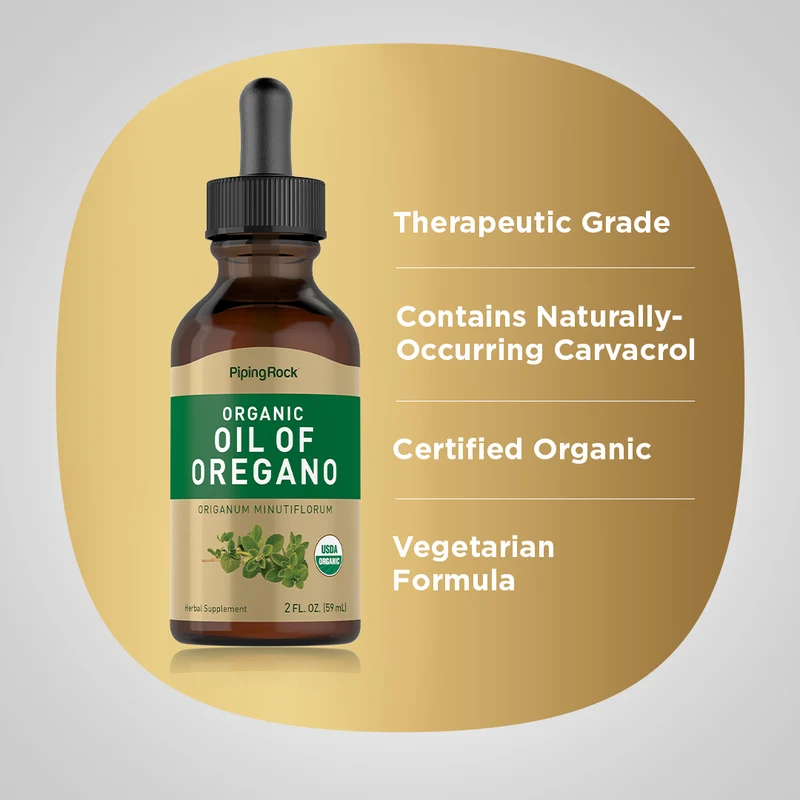 Oil of Oregano (Organic), 2 fl oz (59 mL) Dropper Bottle