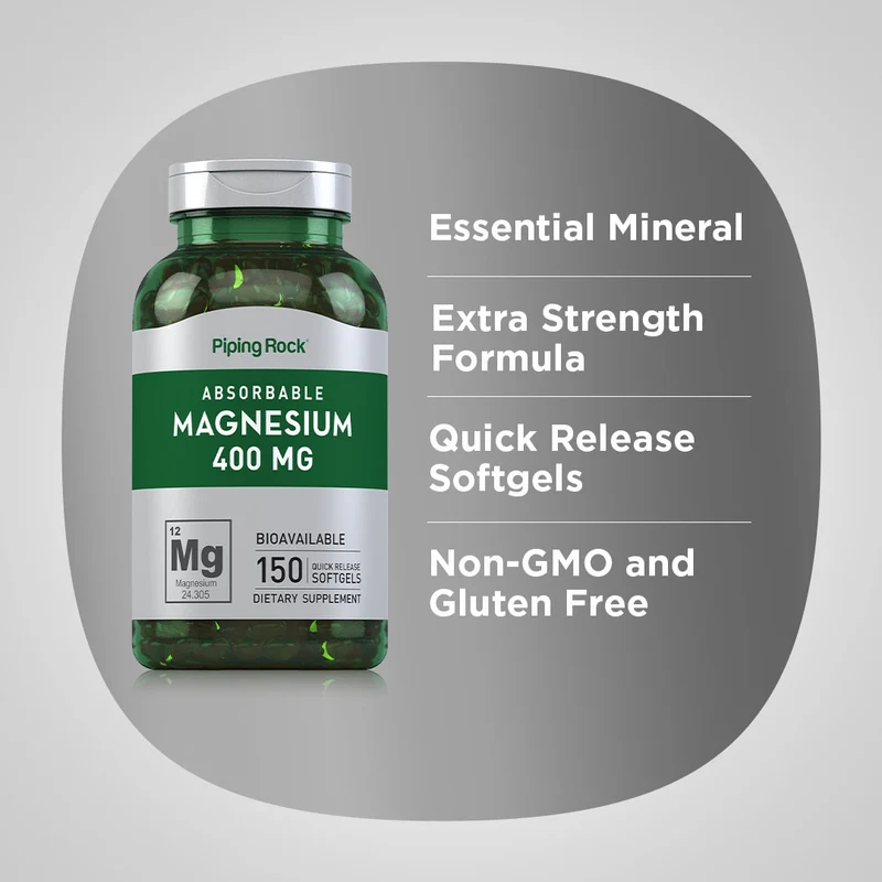 Magnesium, 400 mg, 150 Quick Release Softgels, 2 Bottles