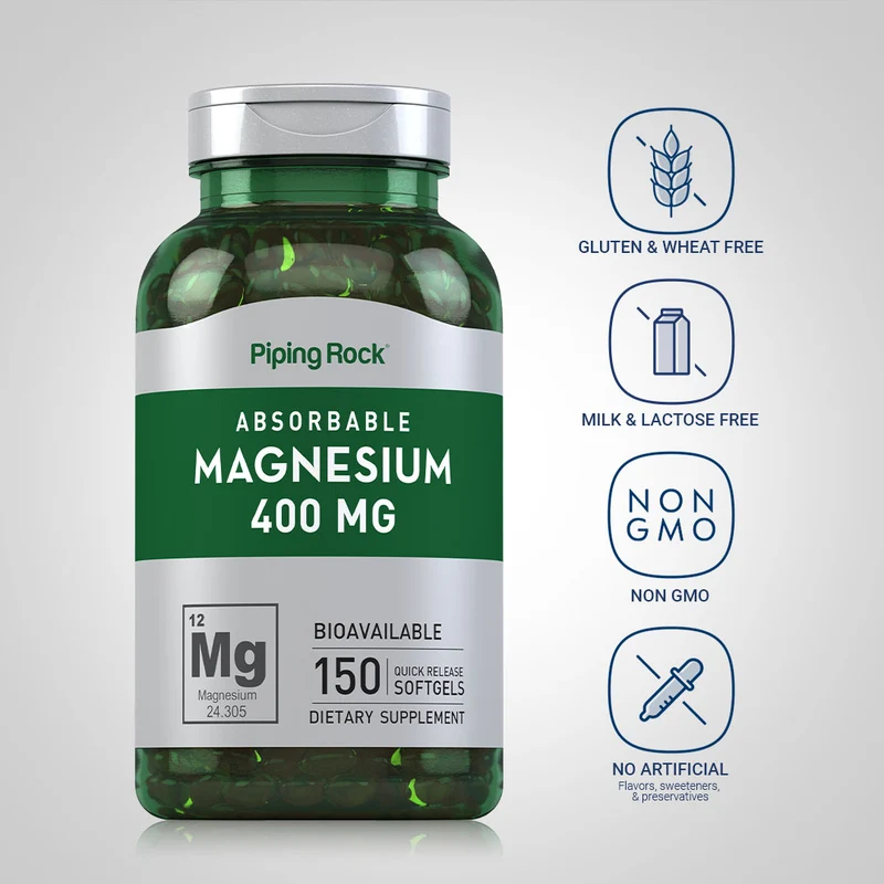 Magnesium, 400 mg, 150 Quick Release Softgels, 2 Bottles