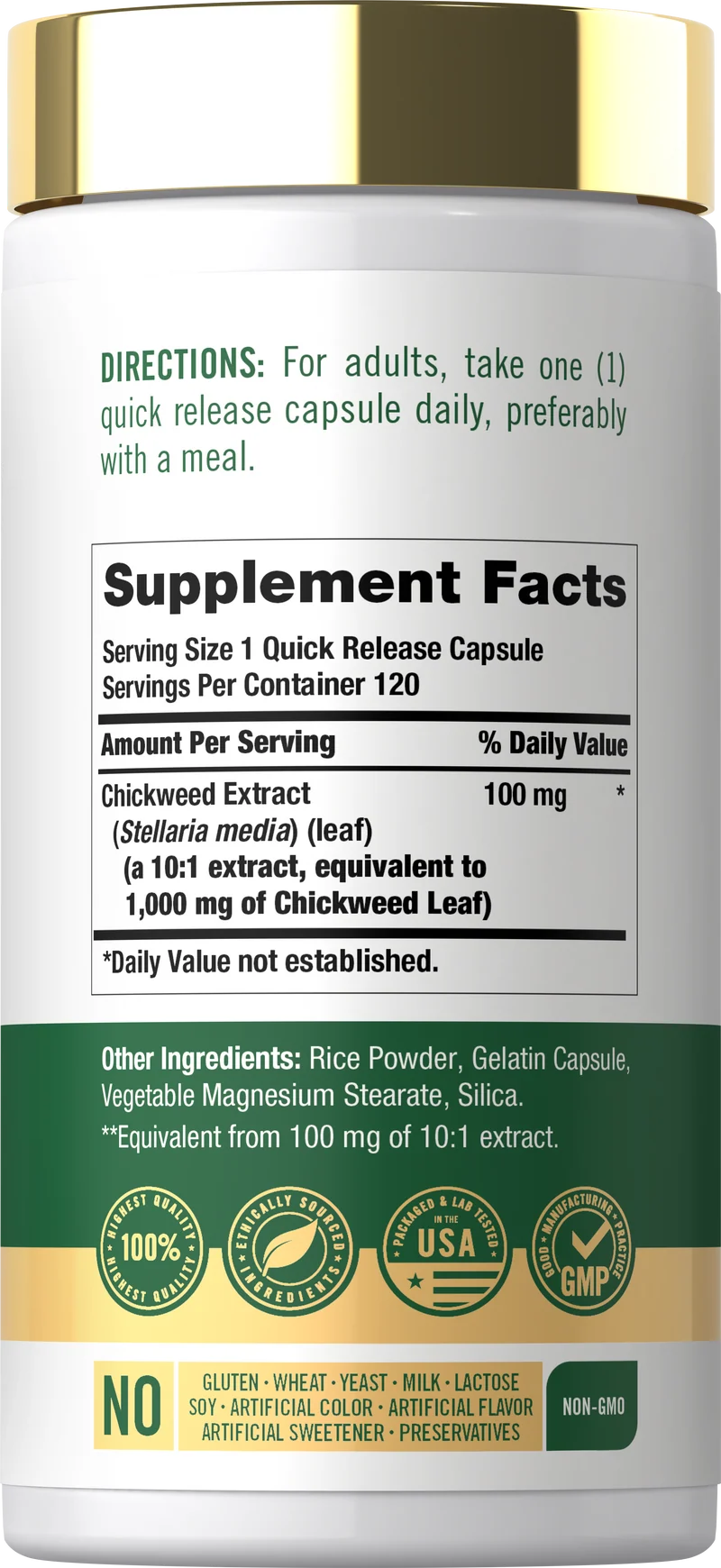 Chickweed, 1000 mg, 120 Quick Release Capsules
