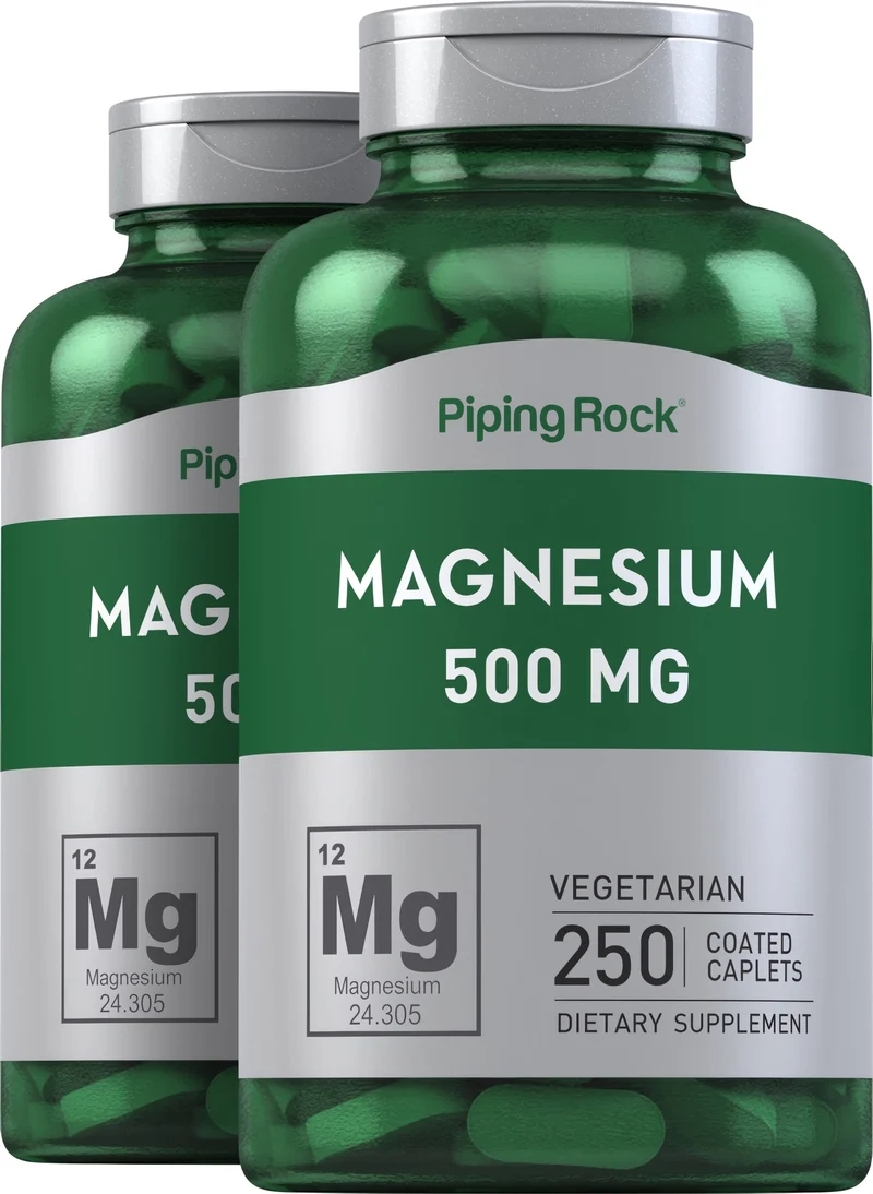 Magnesium Oxide, 500 mg, 250 Coated Caplets, 2 Bottles