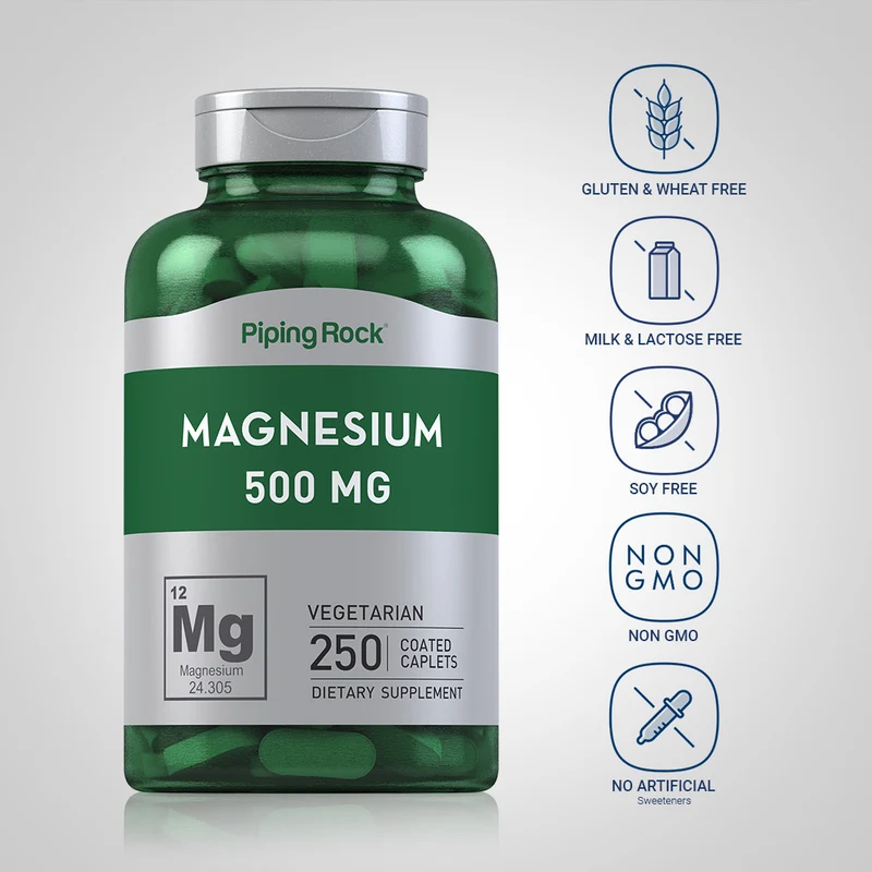 Magnesium Oxide, 500 mg, 250 Coated Caplets, 2 Bottles