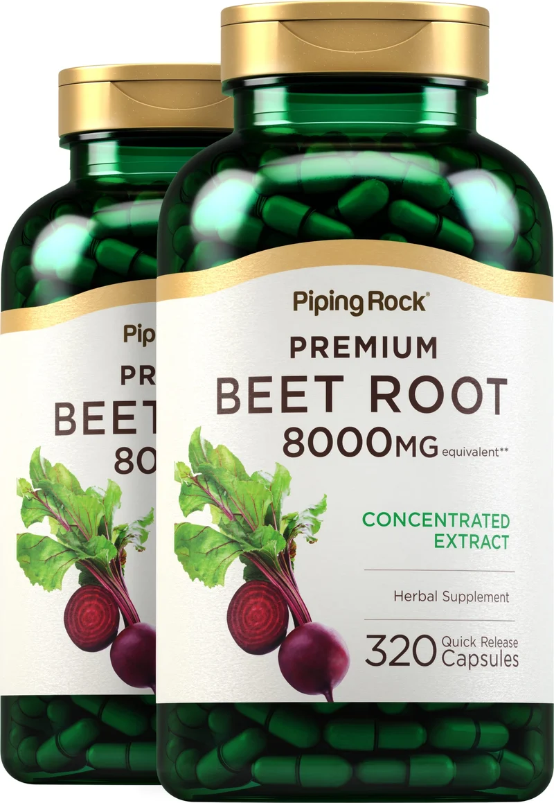 Beet Root Concentrated Extract, 8000 mg, 320 Quick Release Capsules, 2 Bottles