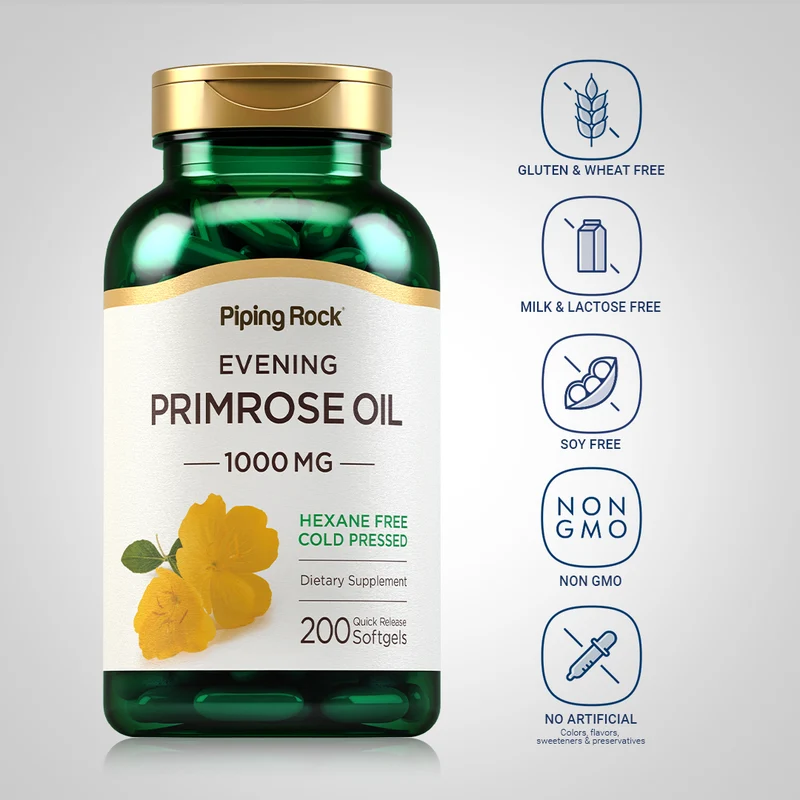Evening Primrose Oil, 1000 mg, 200 Quick Release Softgels, 2 Bottles