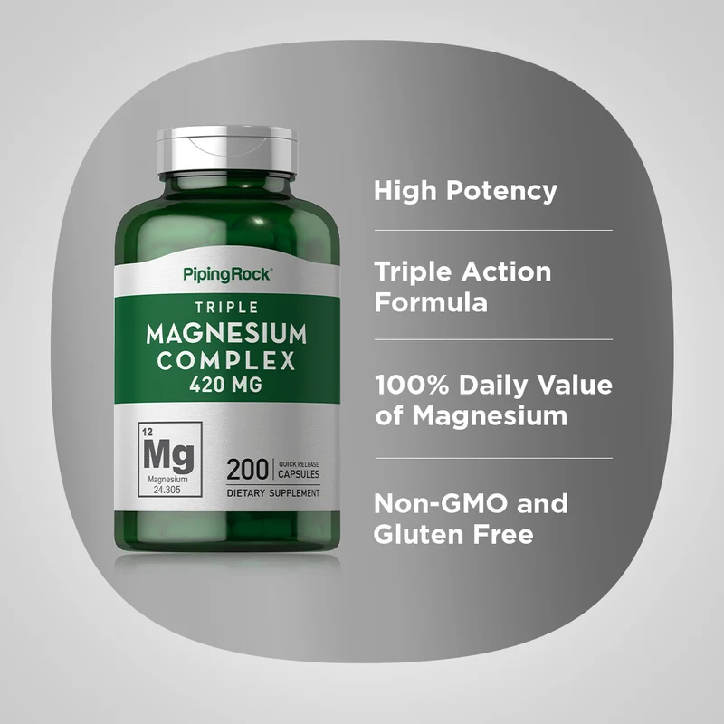 Triple Magnesium Complex, 420 mg, 200 Quick Release Capsules, 2 Bottles