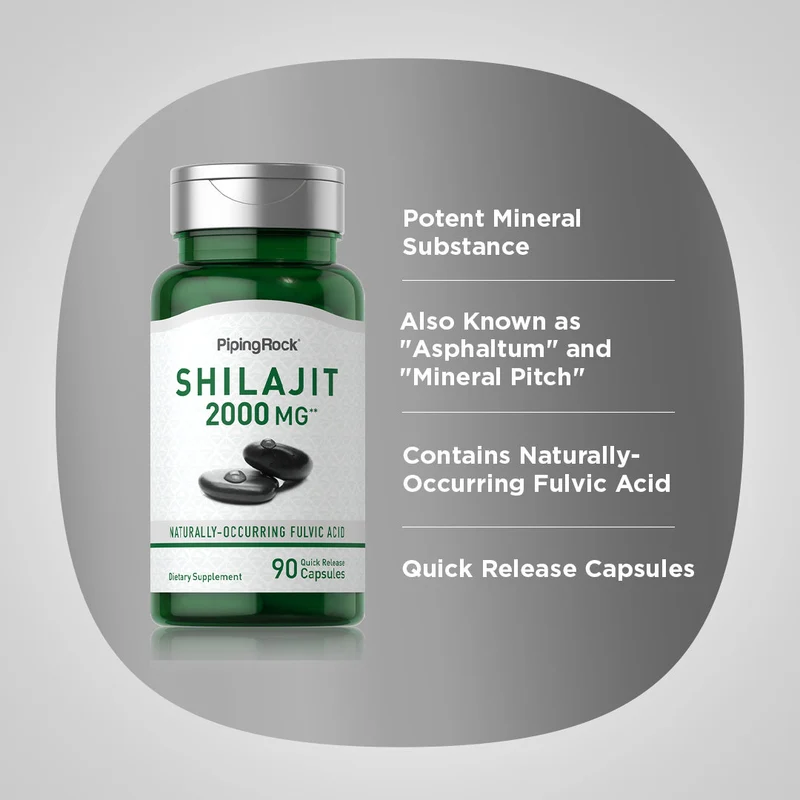 Shilajit Extract, 2000 mg, 90 Quick Release Capsules, 2 Bottles