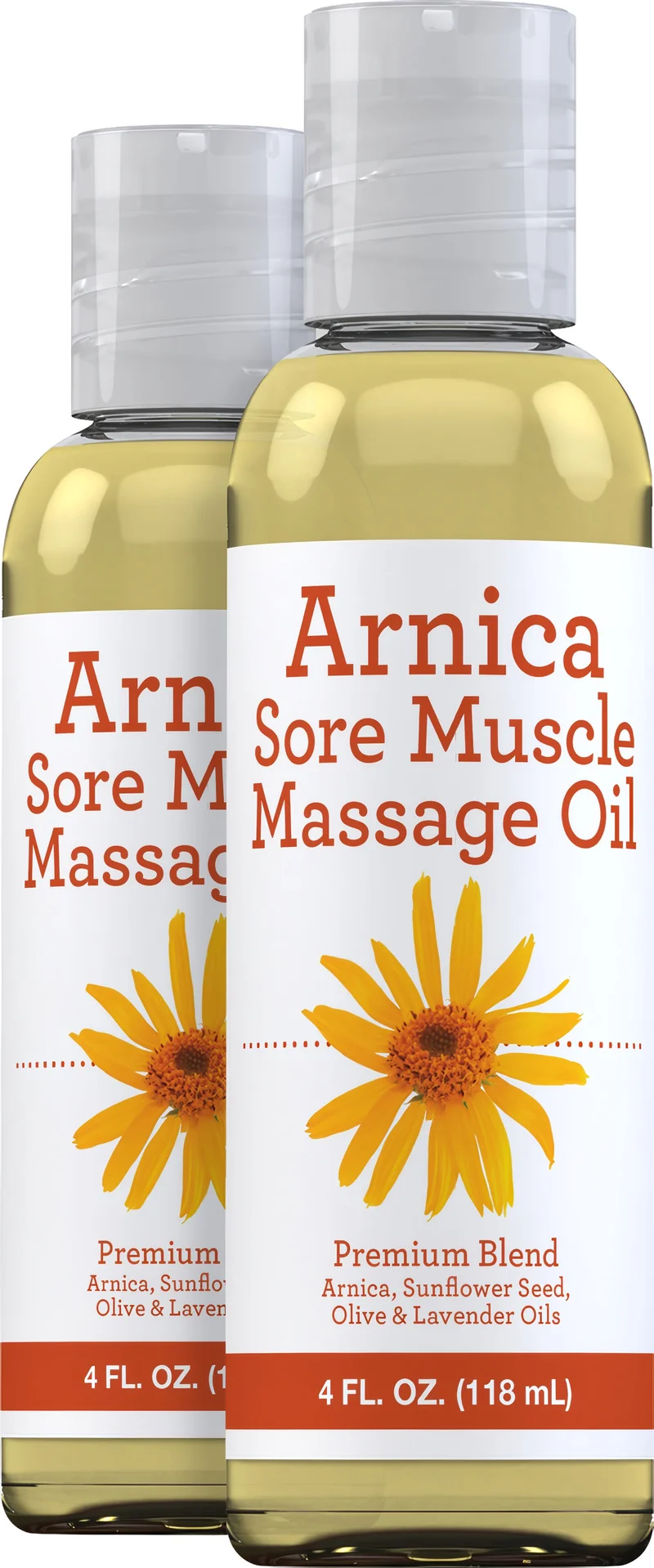 Arnica Massage Oil, 4 fl oz (118 mL) Bottle, 2 Bottles