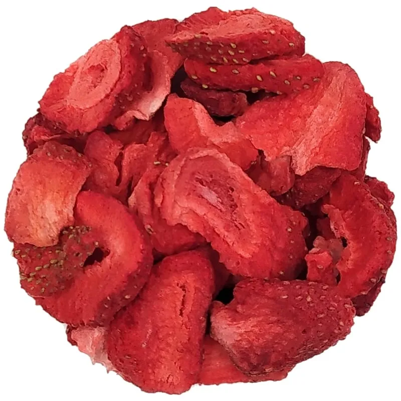 Tranches de fraises lyophilisées