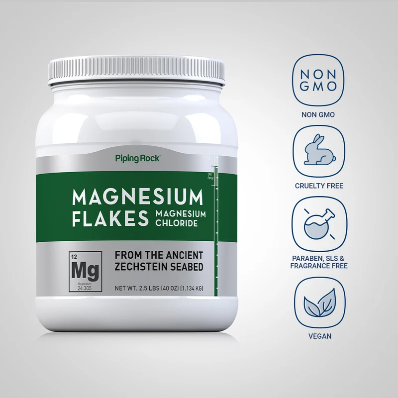 Magnesium Chloride Flakes from the Ancient Zechstein Sea, 2.5 lbs (40 oz) Bottle