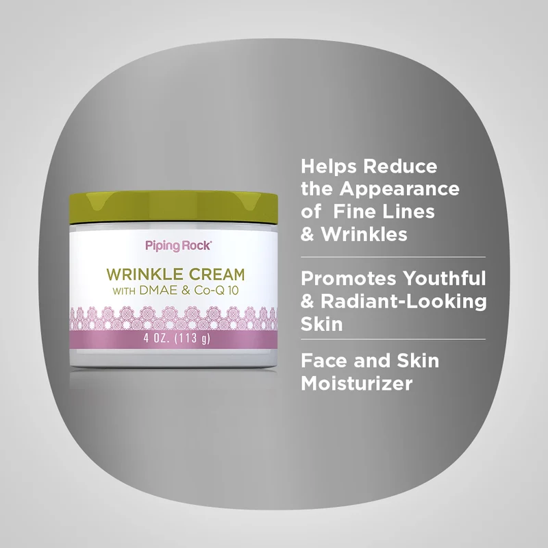 Wrinkle Cream with DMAE & Co-Q-10, 4 oz (113 g) Jar