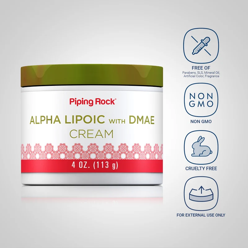 Alpha Lipoic with DMAE Cream, 4 oz (113 g) Jar