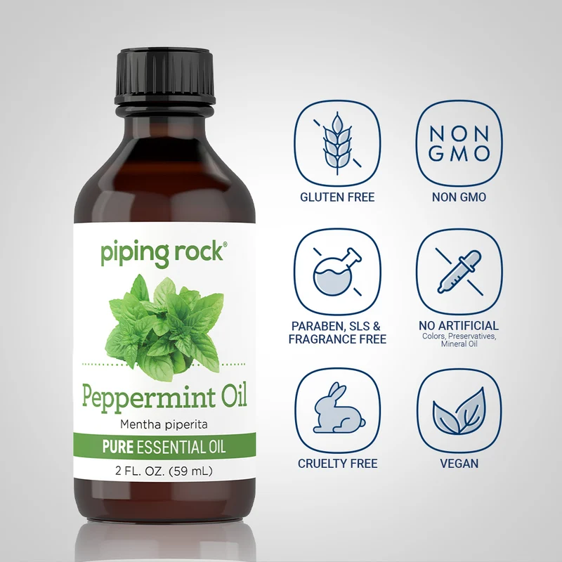 Peppermint Pure Essential Oil (Lab Tested), 2 fl oz (59 mL) Bottle