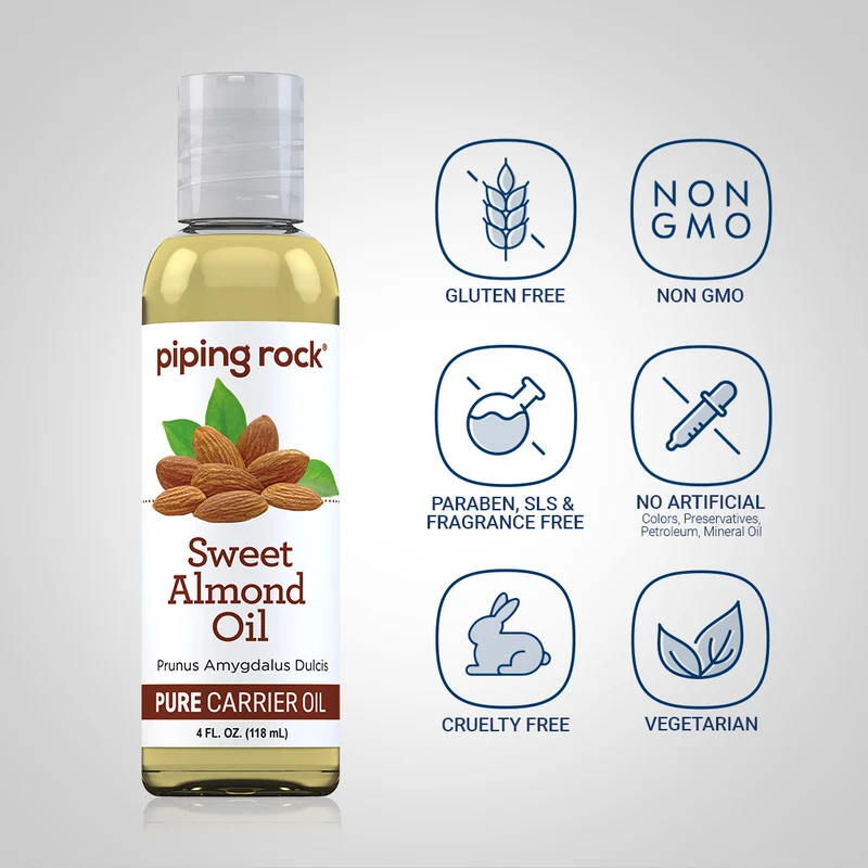 Sweet Almond Oil, 4 fl oz (118 mL) Bottle