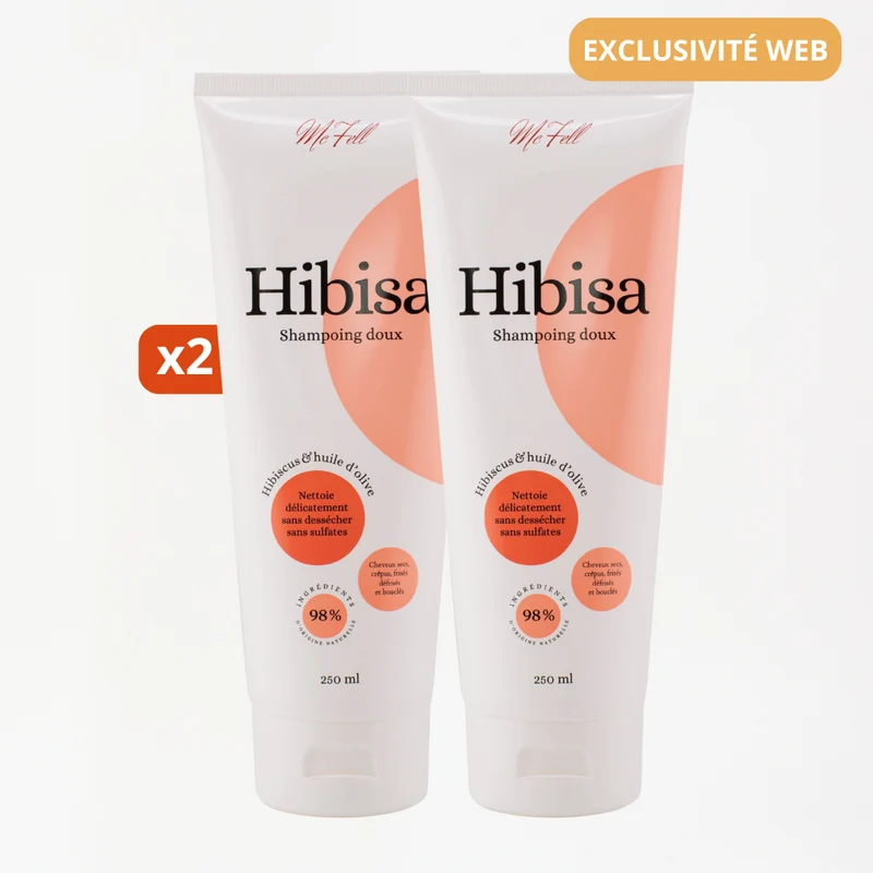 DUO shampoings doux sans sulfates à l'hibiscus - HIBISA