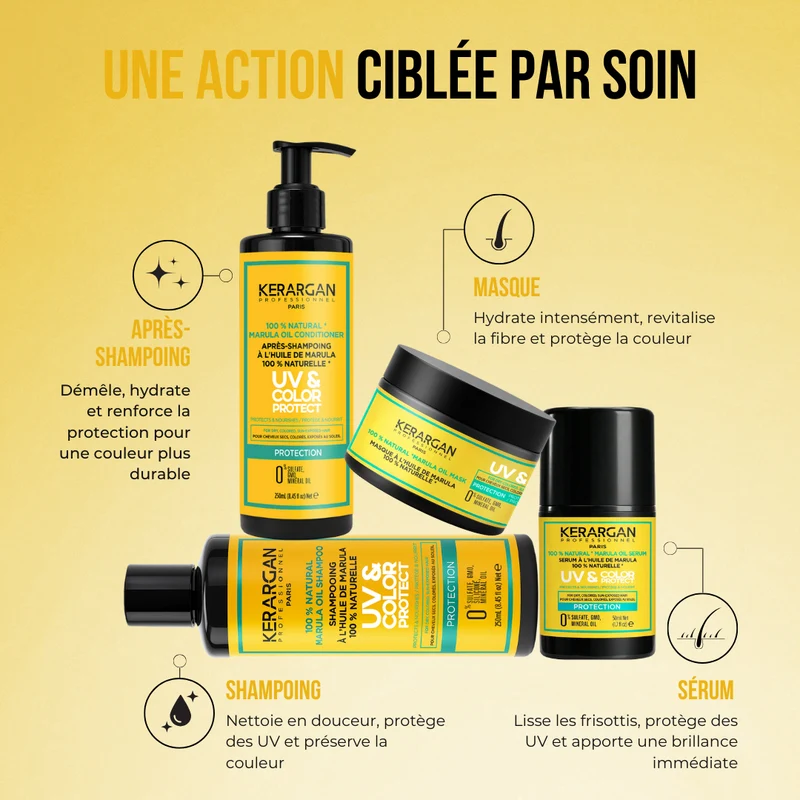 Coffret UV Marula 800ml – 4 soins, prix malin