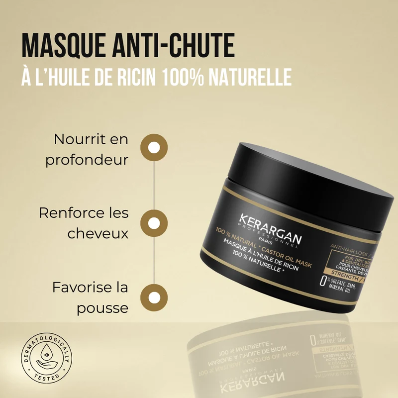 Masque ricin anti-chute 250ml – Répare & agit