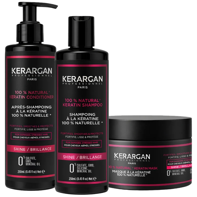 Trio shampoing, après-shampoing & masque – 750ml | Kerargan