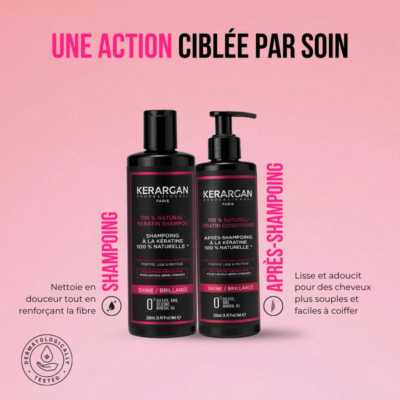 Duo shampoing & après-shampoing kératine 2x250ml | Kerargan