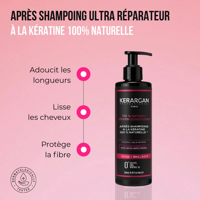 Après-shampoing soyeux – Kératine 250ml | Kerargan