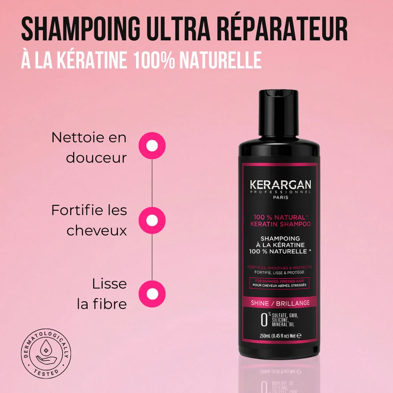hampoing kératine 250ml – Ultra réparateur | Kerargan
