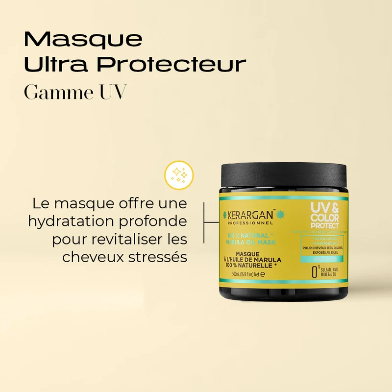 Masque Marula UV – Répare cheveux secs & colorés