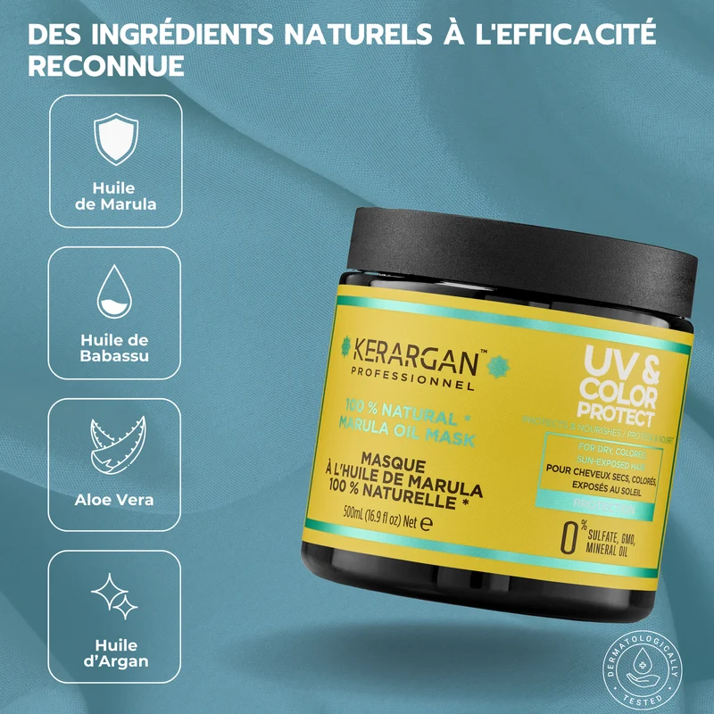 Masque Marula UV – Répare cheveux secs & colorés