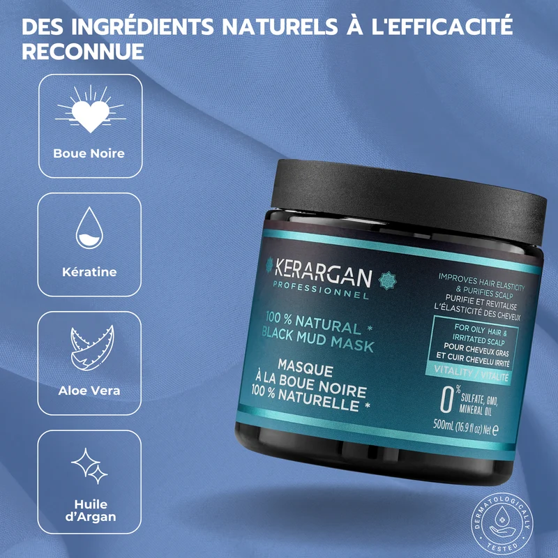 Masque revitalisant à la boue noire - 500ml