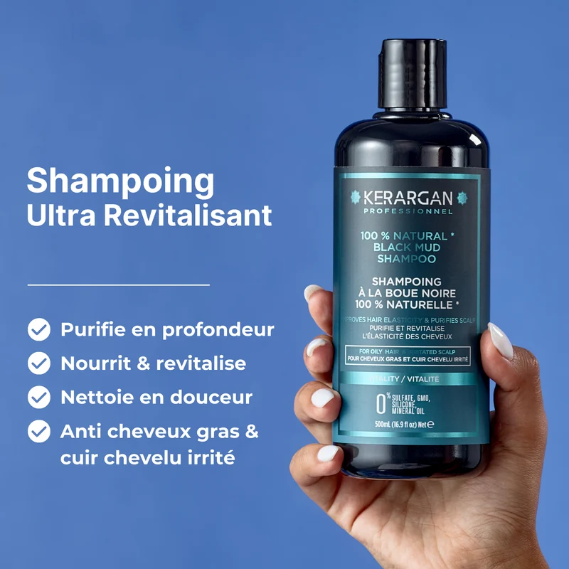Shampoing revitalisant à la boue noire - 500ml