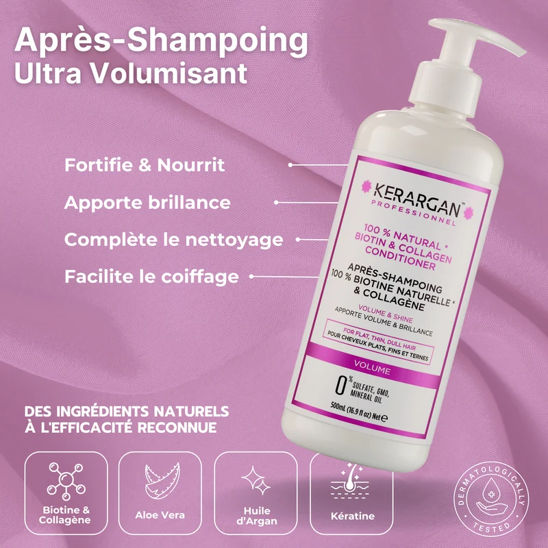 Stop cheveux plats – Duo biotine collagène 1L