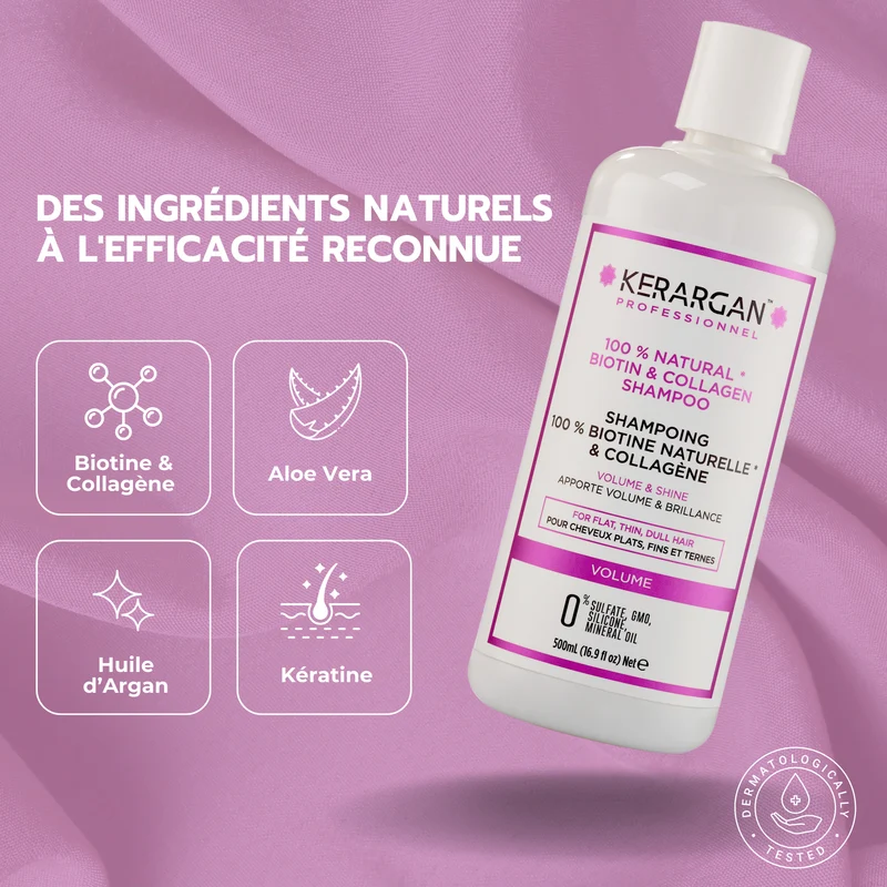 Shampoing biotine collagène – Stop cheveux plats 500ml