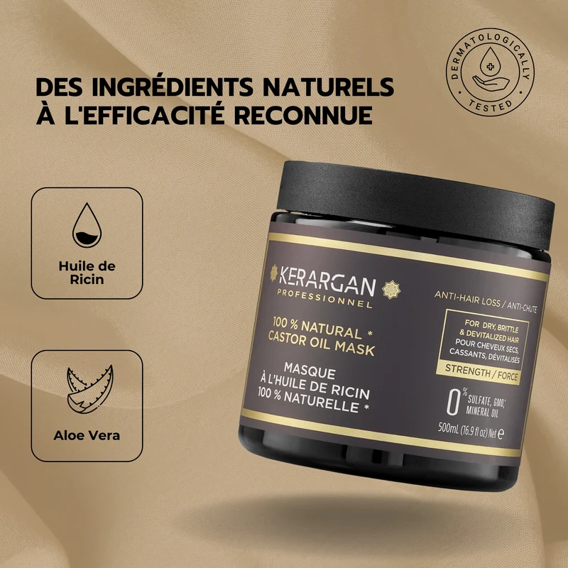 Masque ricin 500ml – Anti-chute & force | Kerargan