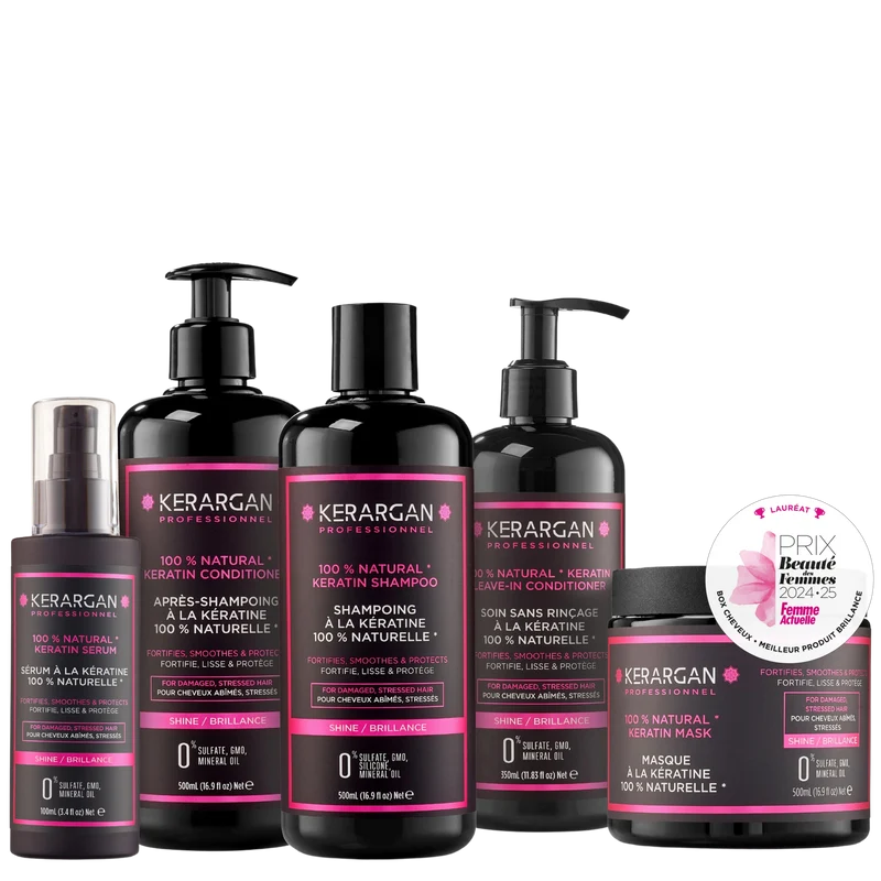Coffret ultime kératine – 5 soins (1950ml) | Kerargan