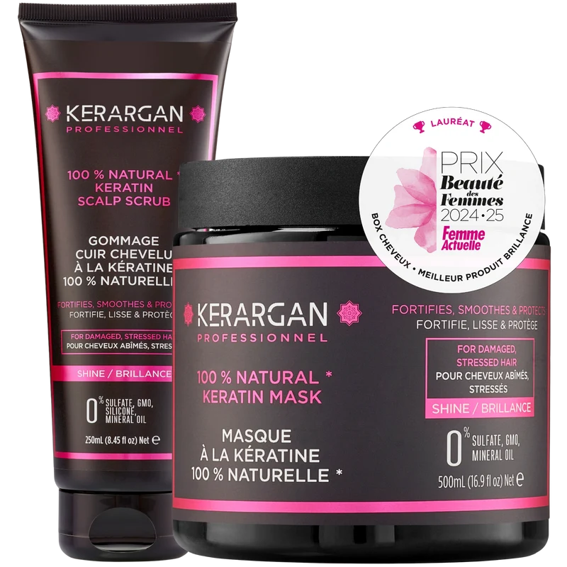 Kit détox kératine gommage + masque - Purifie & nourrit | Kerargan