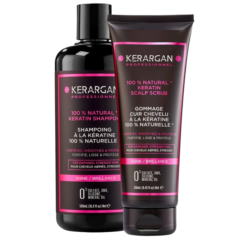 Kit détox kératine shampoing + gommage - Purifie | Kerargan