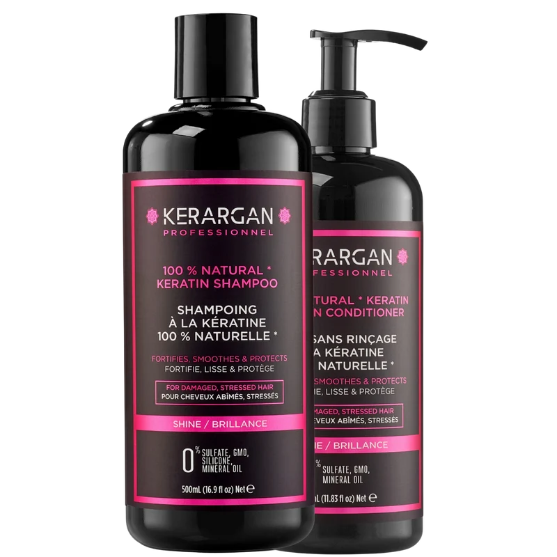 Kit kératine shampoing + leave-in - Protection quotidienne | Kerargan