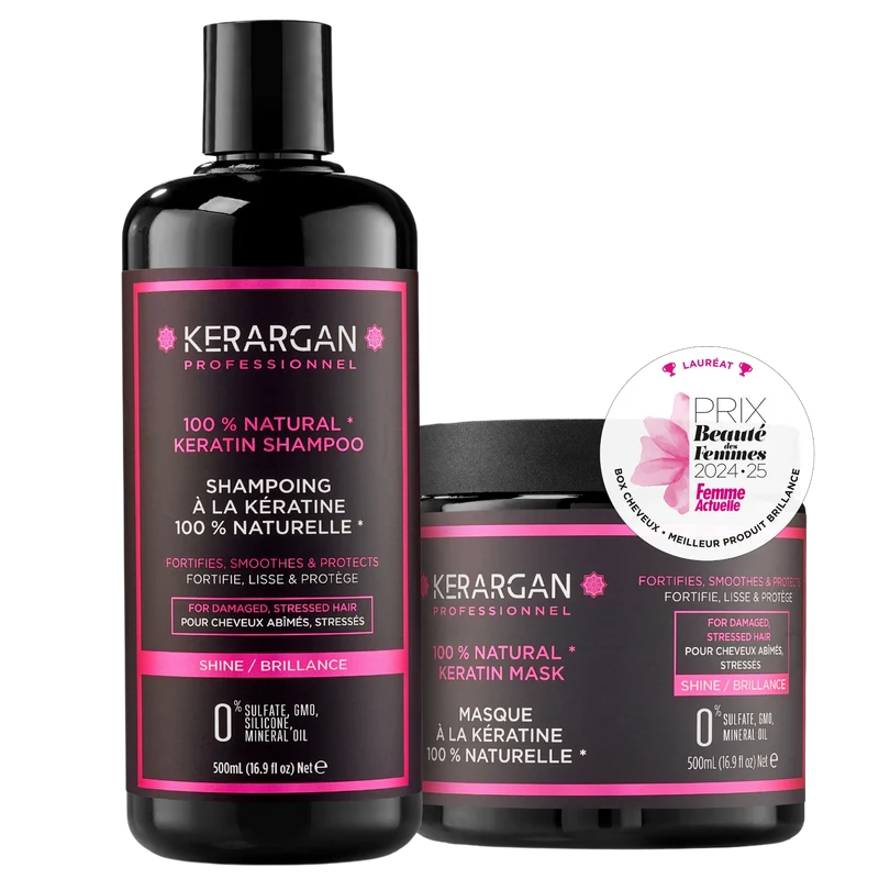 Kit kératine shampoing + masque - Cheveux nourris