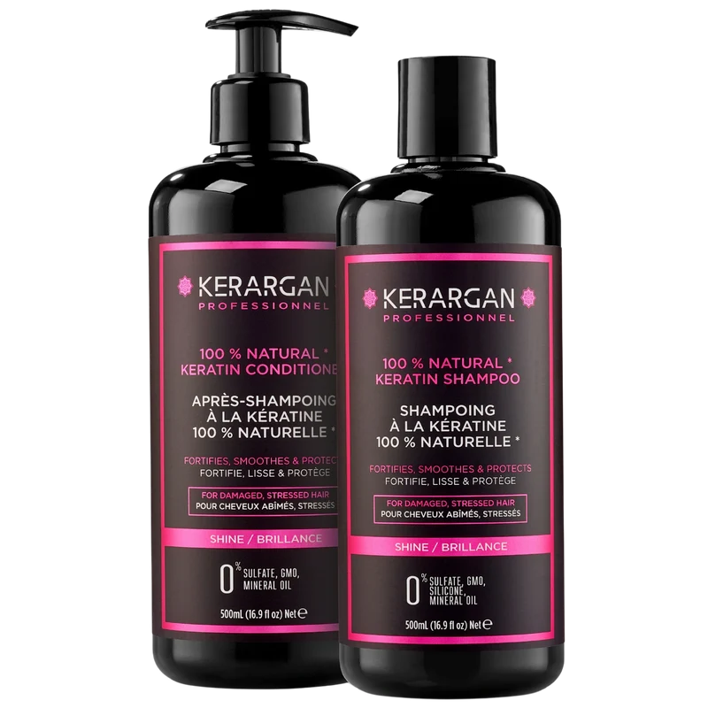 Kit kératine shampoing + après-shampoing - Cheveux lissés