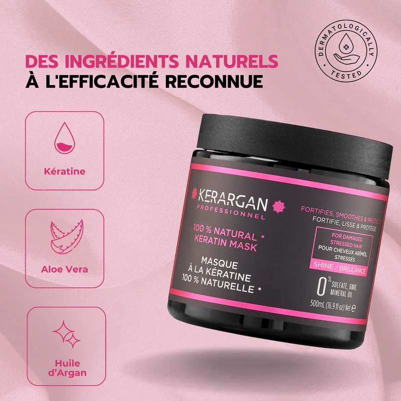 Masque à la Kératine Ultra Réparateur 500ml - Hydratant Lissant