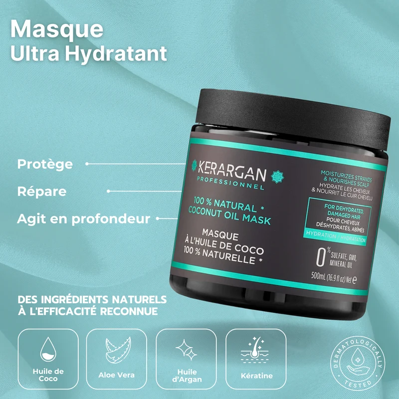 Trio coco 1500ml – Shampoing + après-shampoing + masque