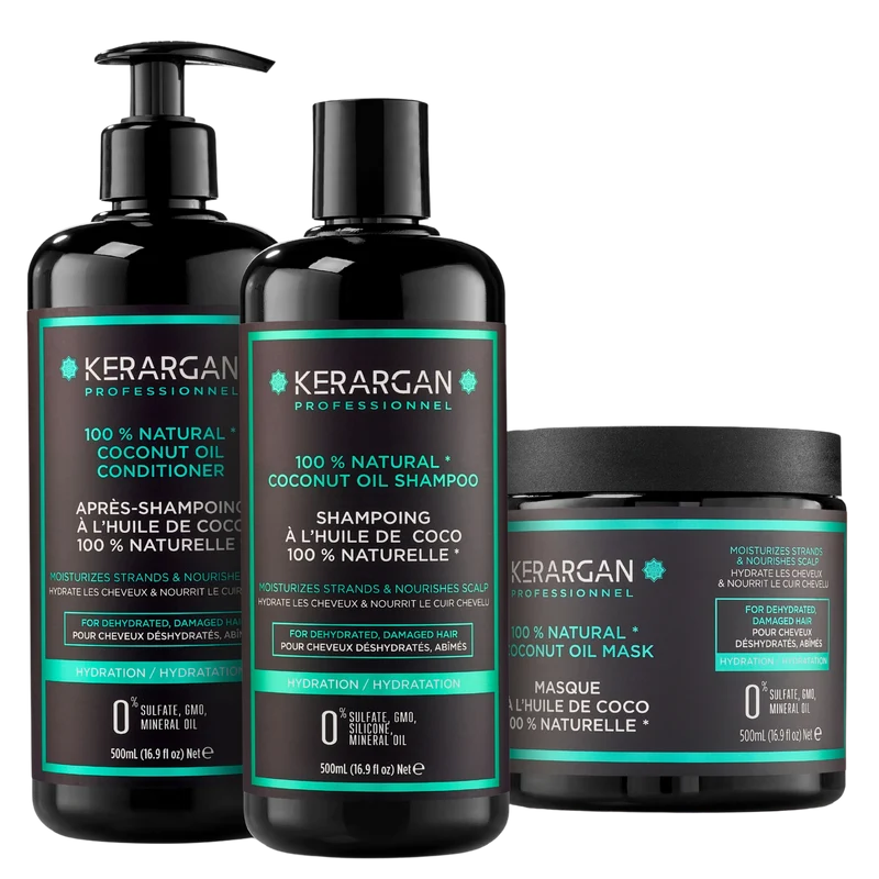 Trio coco 1500ml – Shampoing + après-shampoing + masque