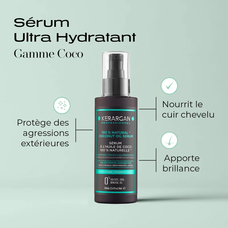 Sérum hydratant à l'huile de coco - 100ml