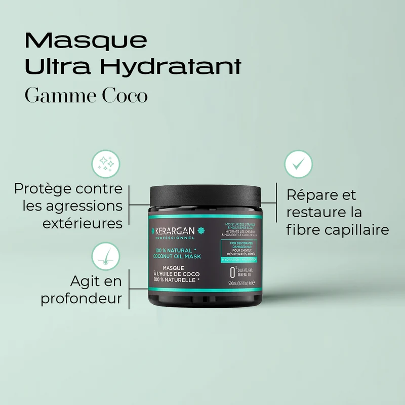 Masque coco 500ml – Shot nutrition + réparation choc
