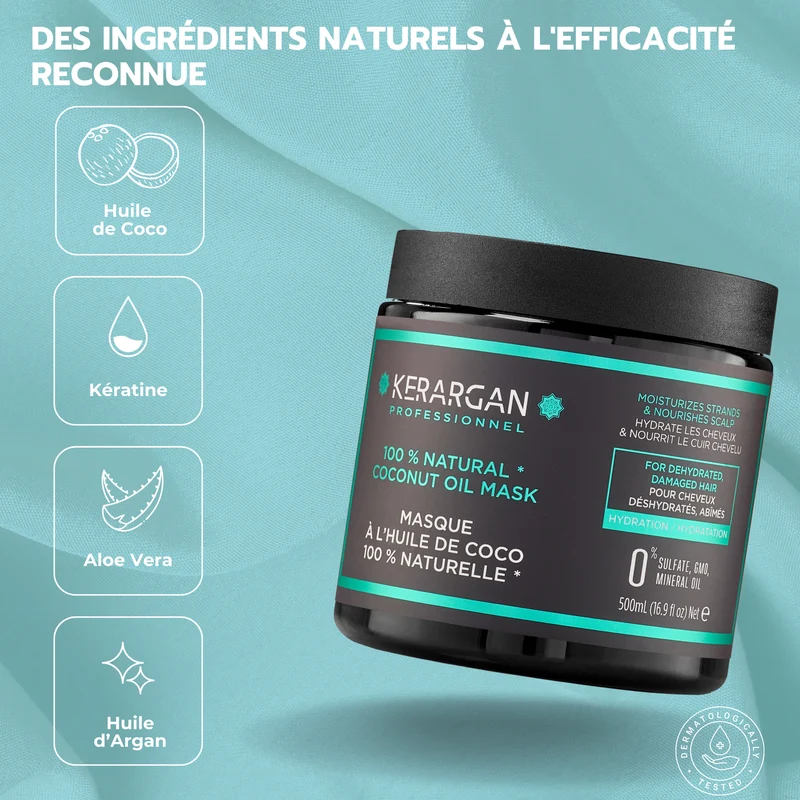 Masque coco 500ml – Shot nutrition + réparation choc