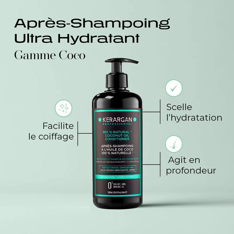 Après-shampoing coco 500ml – Douceur + brillance pro