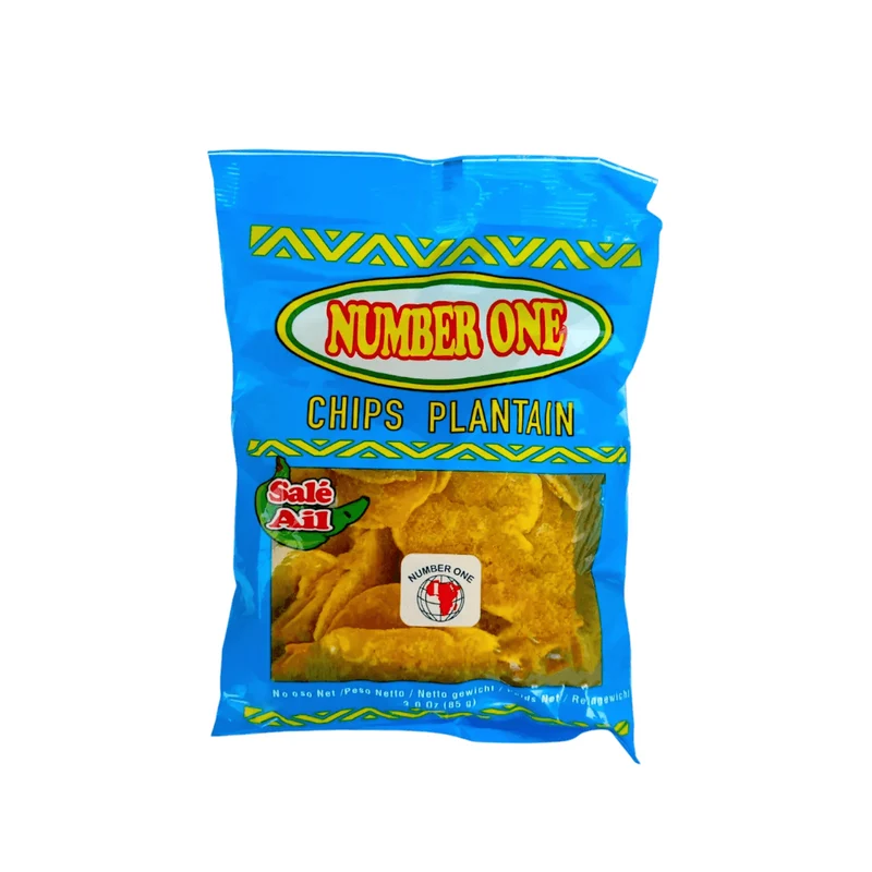 CHIPS DE BANANE PLAINTAIN NUMBER ONE - DOUX - SALE - EPICE- BBQ - AIL - POMME 85g
