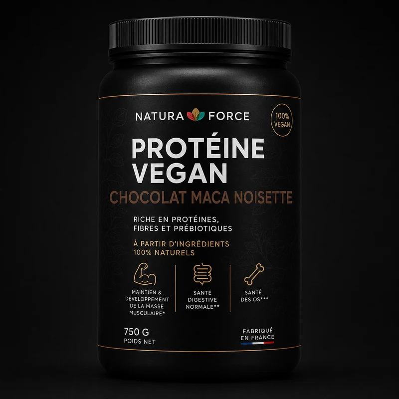 Protéine vegan chocolat maca noisette
