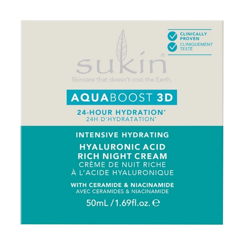 Crème de Nuit Riche à l'Acide Hyaluronique AquaBoost 3D