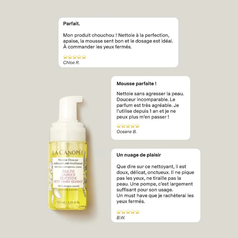 Mousse douceur nettoyant anti-tiraillement